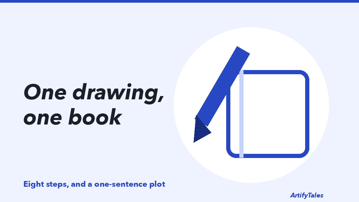 An illustrated pencil lying across a closed book.
