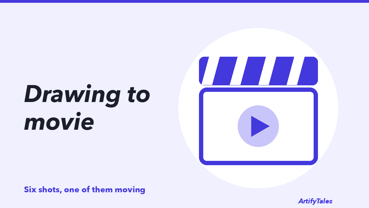 An illustrated clapperboard with a play button on its slate.