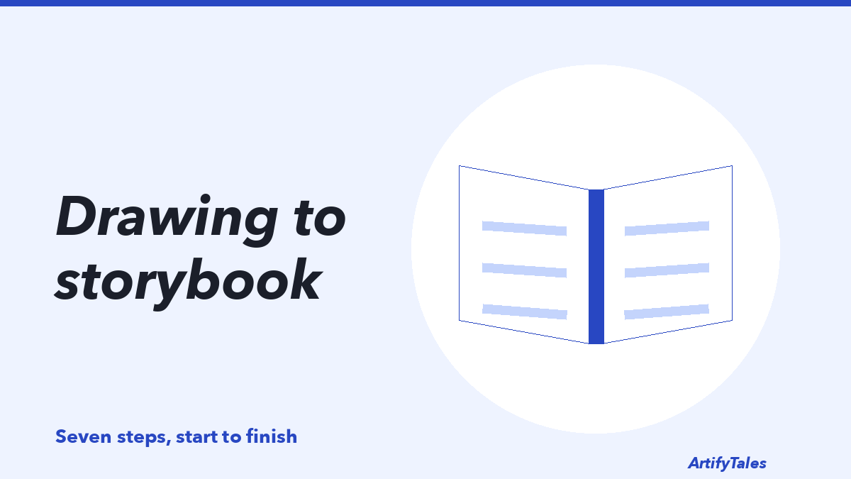 An illustrated open book with ruled pages.
