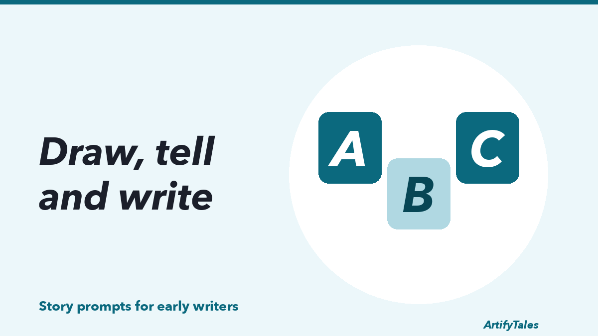 An illustrated row of three letter tiles, A, B and C, like a classroom word bank.