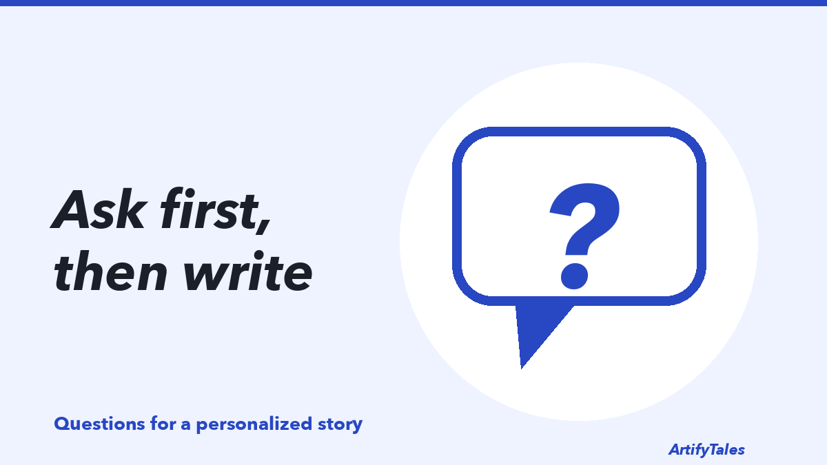 An illustrated speech bubble with a question mark, standing for the questions a parent asks about a child’s drawing.
