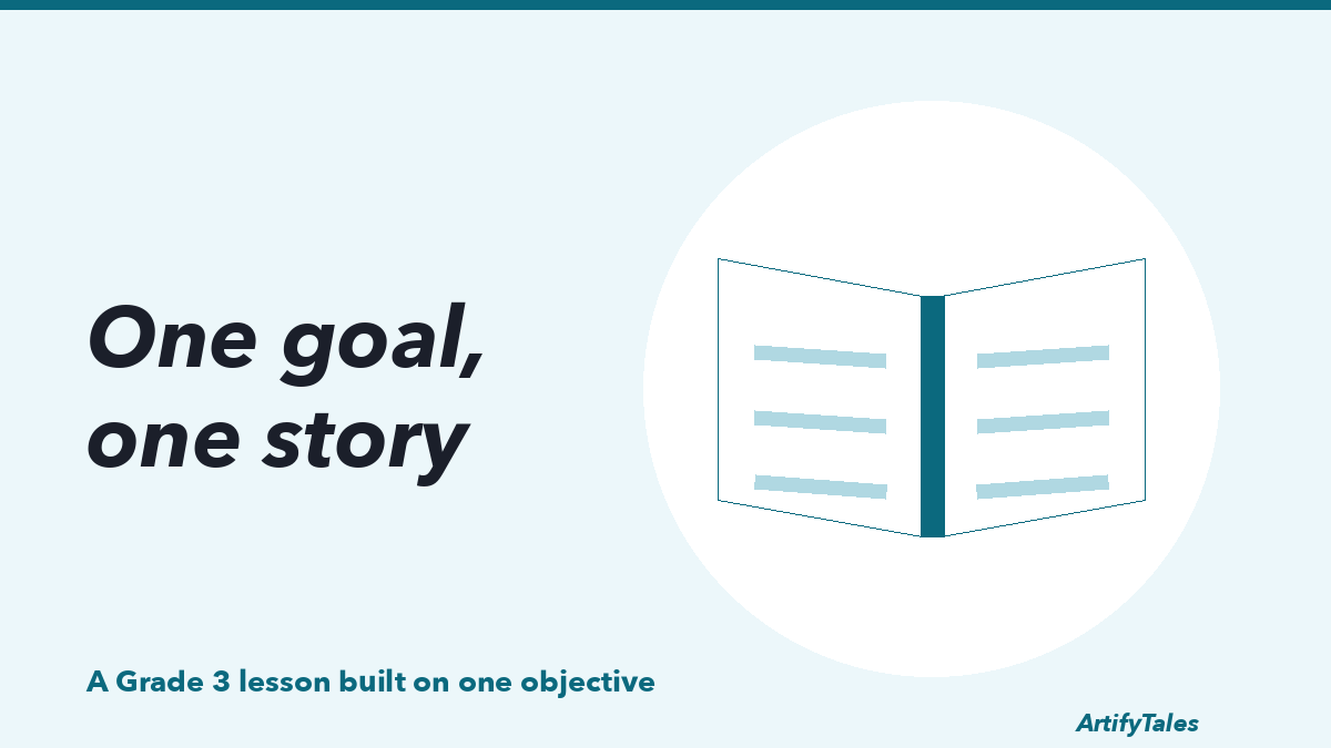 An illustrated open book with a single bookmark ribbon marking one page.