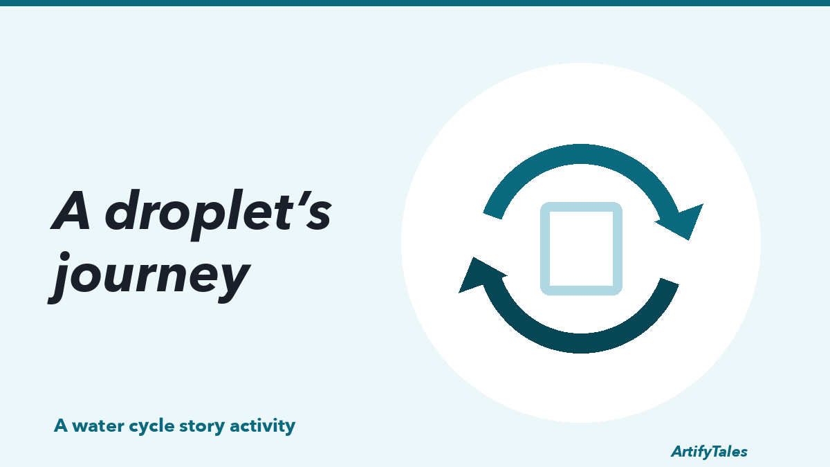 An illustrated looping arrow drawn in thick teal lines.