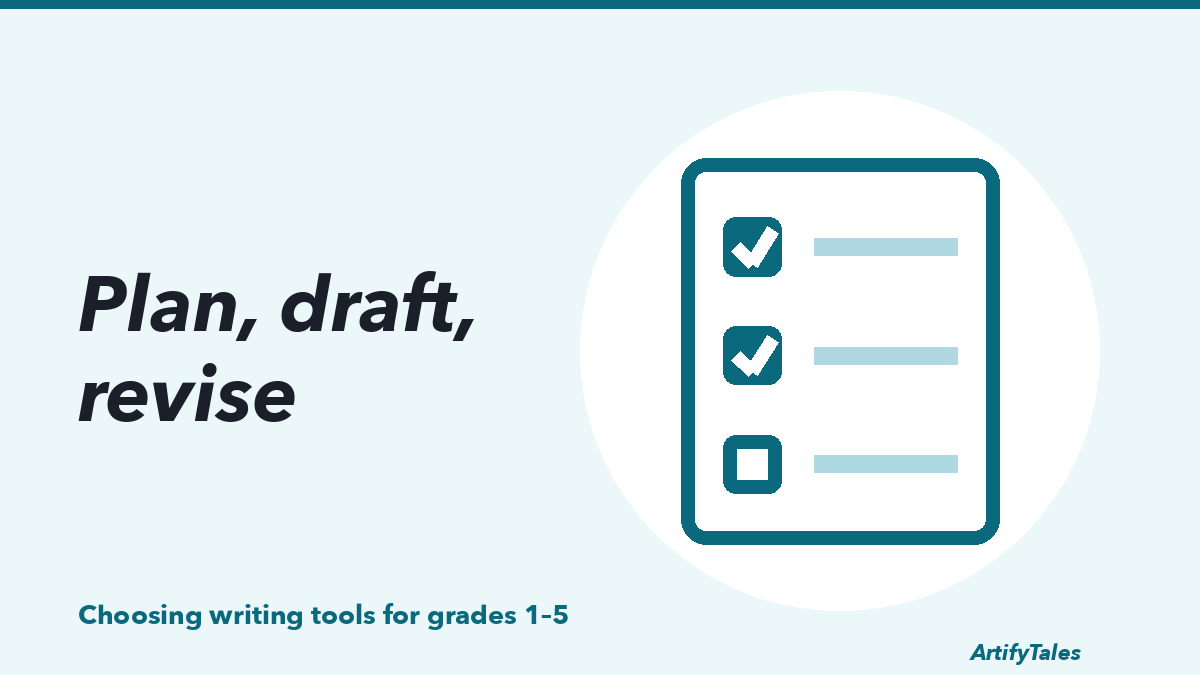 An illustrated checklist with ticks, drawn in thick teal lines.